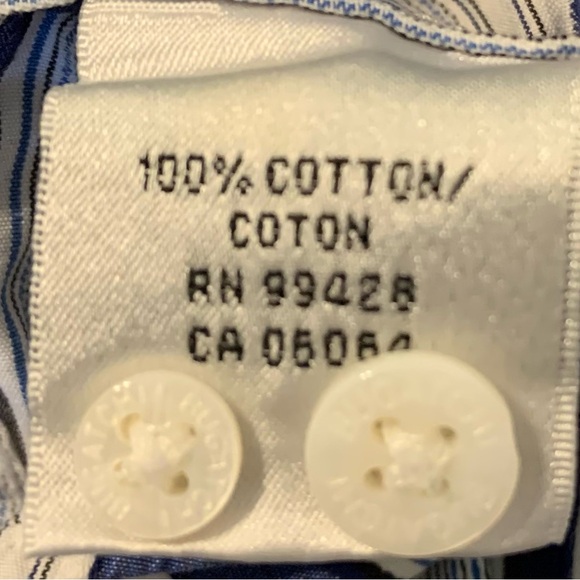 BUGATCHI XL blue stripe button down - Picture 9 of 9